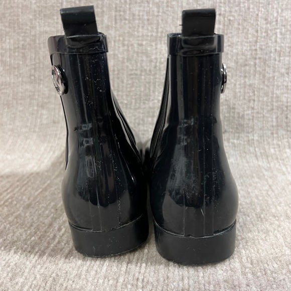 Michael Kors Black Rain Boots Ankle Chelsea Booties Women's Designer 7L 37EU - Picture 7 of 11